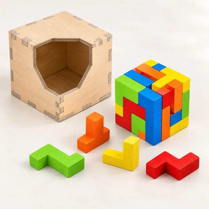 Magischer Holzwürfel 3D-Puzzle