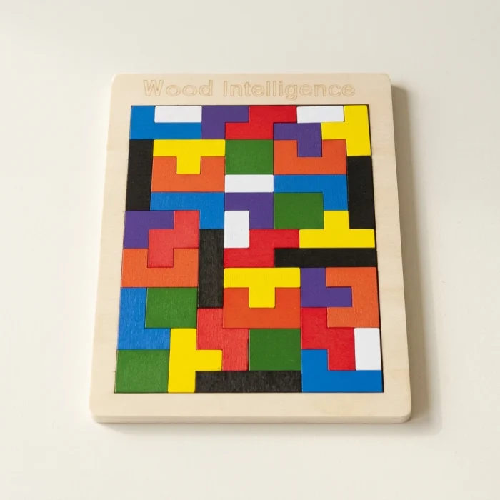Buntes Holz-Mosaikpuzzle
