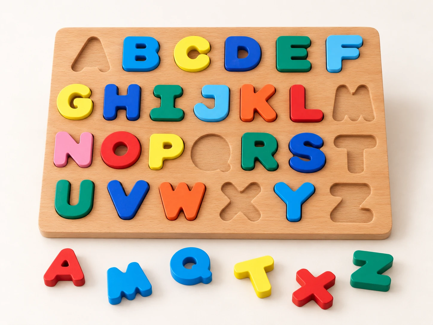 Holz-Alphabet-Puzzle mit bunten Buchstaben – Bild 2