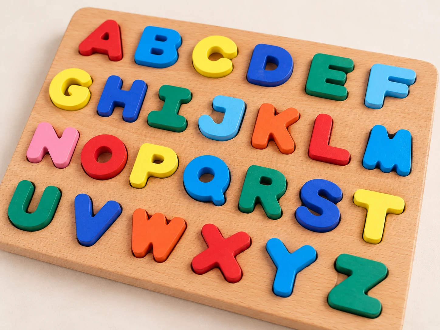 Holz-Alphabet-Puzzle mit bunten Buchstaben – Bild 4